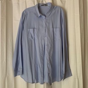 Woolworths Relaxed Oxford Long Sleeve Button Up Shirt, Size 20